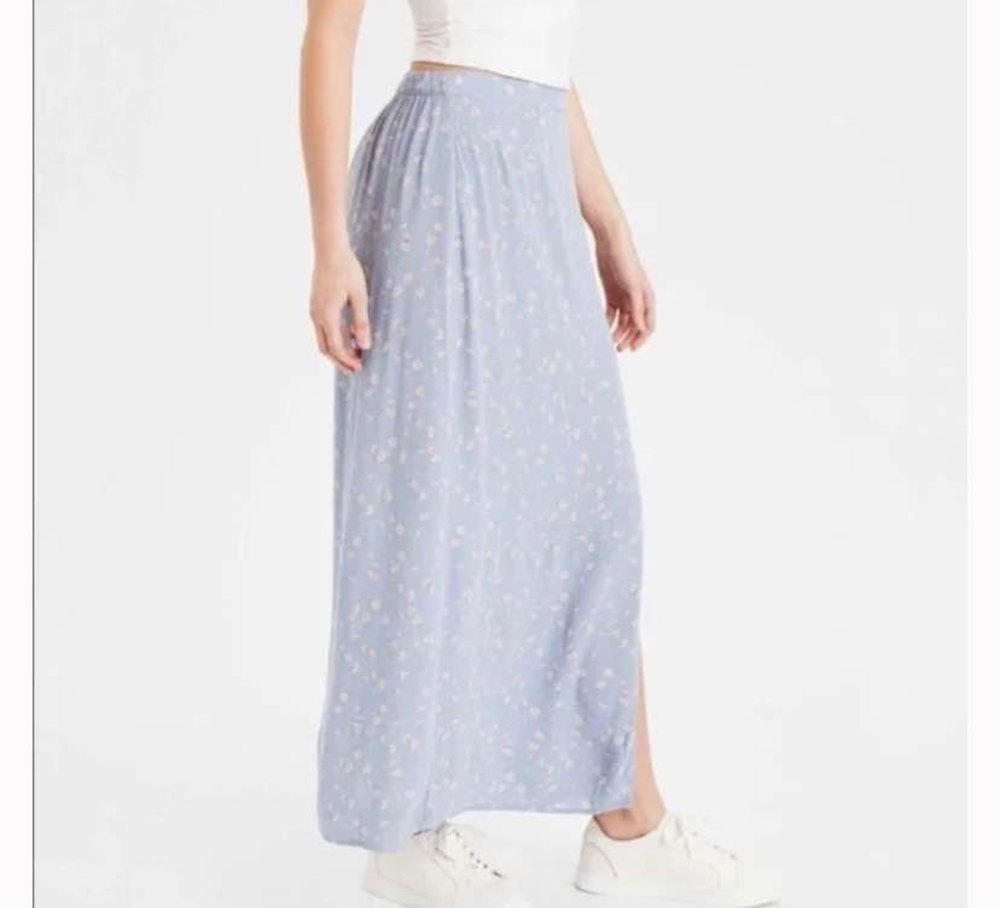 BOHO American Eagle Outfitters | MIDI Maxi Floral Blue Split Skirt | Size M